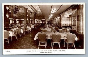 CUNARD WHITE STAR LINE RMS QUEEN MARY VINTAGE REAL PHOTO POSTCARD RPPC