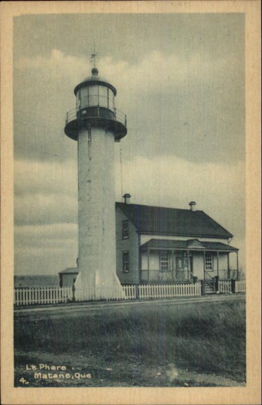 Matane Quebec Lighthouse c1930s Postcard