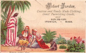 1880s-90s Arab Family Monkey Robert Jordan Clothing Gents Furnishing Goods