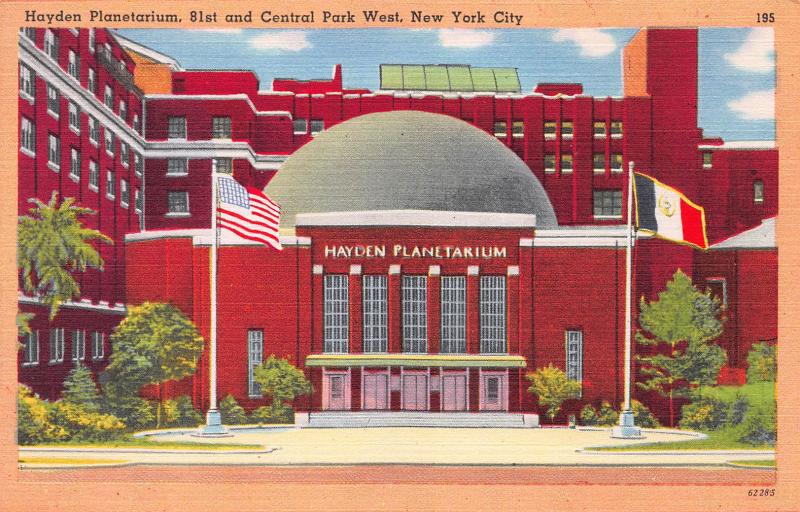 Hayden Planetarium, New York City, N.Y., Early Linen Postcard, Unused