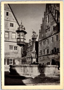 Rothenburg / Tauber St. Geogsbrunnen Germany Real Photo RPPC Postcard