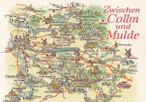 Zwischen Collm Und Mulde Grimma Nerchau Mugeln German Karte Map Postcard