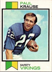 1973 Topps Football Card Paul Krause Minnesota Vikings sk2618