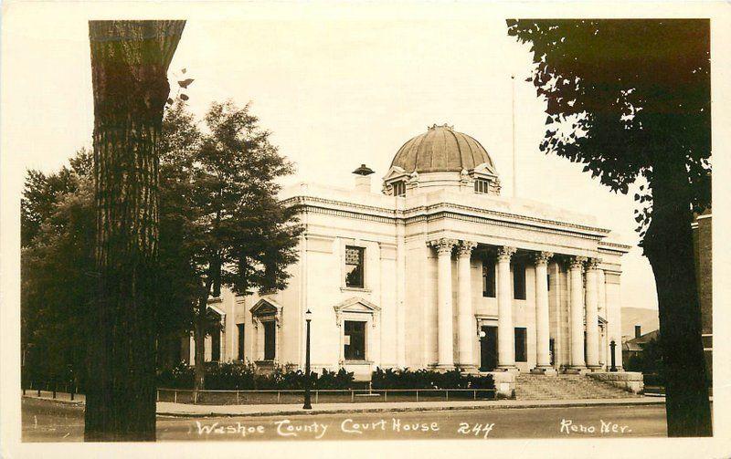 1920s Washoe County Court House Reno Nevada RPPC real photo postcard 7736