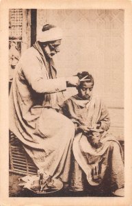 Egypt Street Barber Cutting Childs Hair Hairdresser Stylist Postcard AA50265