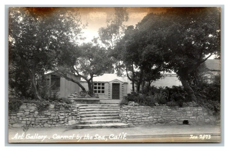 Vintage 1940's RPPC Postcard Art Gallery Carmel by the Sea California