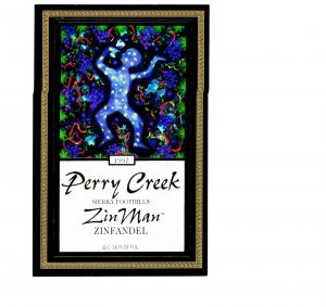 Perry Creek 1997 Zin Man Zinfandel, Original Vintage Wine Bottle Label