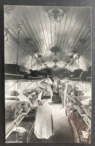 Mint England Real Picture Postcard Interior Of Ward On A British Ambulance 1918