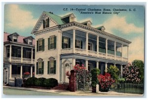 c1940's Charleston Home House Charleston South Carolina SC Vintage Postcard