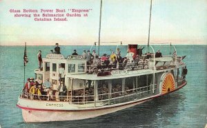 Glass Bottom Boat Empress Showing The Submarine at Catalina Island Postcard