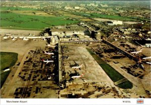 Ringway, UK England  MANCHESTER AIRPORT Terminal~Planes AERIAL VIEW 4X6 Postcard