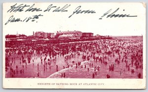 Height Of Bathing Hour Atlantic City New Jersey Crowd Beach & Boardwalk Postcard