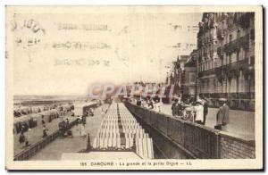 Old Postcard Cabourg The great and the small Digue