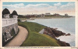 Postcard Along Cliff Walk South from Estate Perry Belmont Newport RI