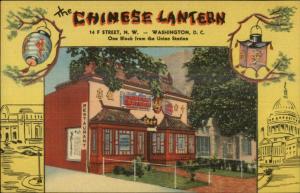 Washington DC Restaurant Chinese Lantern Nice Linen Advertising Postcard