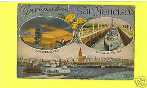 SAN FRANCISCO  CALIFORNIA POSTCARD  MULTI VIEW