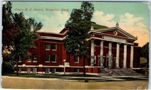 c1910s Waterloo, IA Grace ME Methodist Episcopal Church Litho Photo Postcard A61