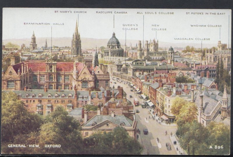 Oxfordshire Postcard - General View of Oxford  DC2286