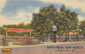 G96/ Santa Rosa New Mexico Postcard Linen Western Motel US Route 66