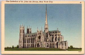 New York City NY, The Cathedral Church of St. John the Divine, Vintage Postcard