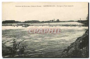 Old Postcard surroundings Montereau Seine et Marne Cannes Lock and Dam Suspen...