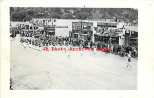 WA, Colville, Washington, RPPC, Street Scene, Business Area,Parade,Marching Band