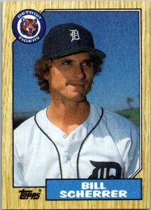 1987 Topps Baseball Card Bill Scherrer Detroit Tigers sk13735