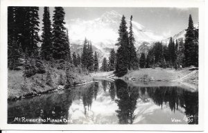 RPPC: Mt Rainier and Mirror Lake, Washington, mint Ellis #490 (PC1618)