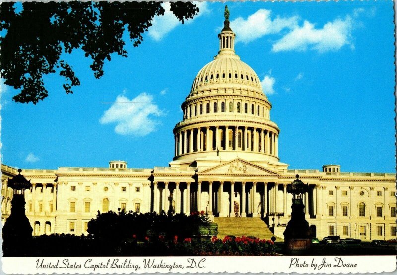 United States Capitol Building Government Atlanta Georgia Flower Postcard VTG 
