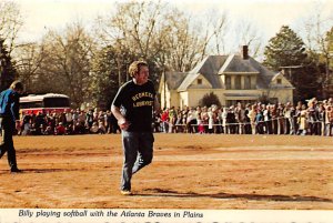 Billy Carter Playing Softball, With Atlanta Braves In Plains  