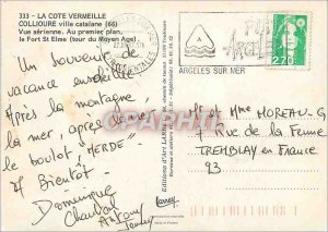 Modern Postcard Collioure Catalan Aerienne City View In The Foreground The To...