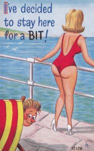 Peeping Tom Voyeur On Ship Peeking At Sexy Lady 1970s Comic Postcard