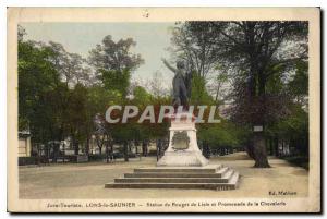 Postcard Old Jurs Tourist Lons le Saunier Statue of Rouget de L'Isle and Prom...