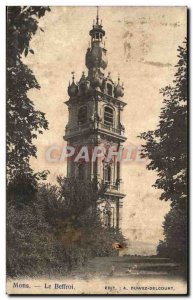 Belgium Mons Old Postcard belfry