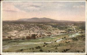 Lamy NM Birdseye View c1910 Fred Harvey Postcard