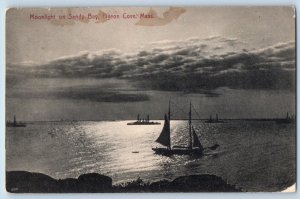 Pigeon Cove Massachusetts MA Postcard Moonlight Sandy Bay Exterior View c1910