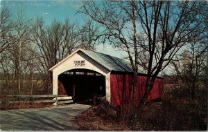 S Hill Bridge Brouillettes Creek Vermillion County Universal Indiana Postcard 