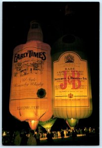 WHISKY GALORE Hot Air Balloons EARLY TIMES & J & B Whiskey 5x7½ Postcard