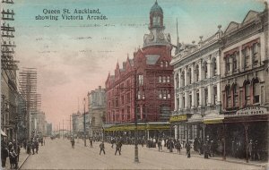 Queen Street Auckland New Zealand Victoria Arcade W&A Series Postcard H21