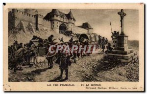 Old Postcard The Life feudal Withdrawal