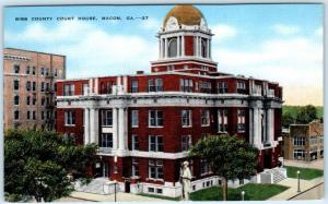 MACON, Georgia  GA    BIBB COUNTY COURT HOUSE  ca 1940s Linen   Postcard