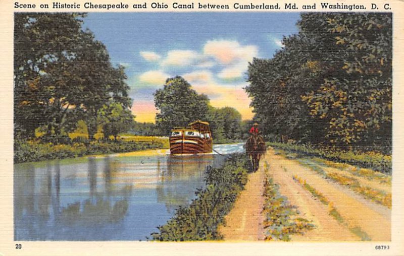 Chesapeake and Ohio Canal between Cumberland, MD. And Washington, D. C.  - Cu...