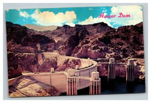 Vintage 1967 Postcard Aerial View of Hoover Dam Colorado River Arizona-Nevada