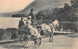 IRELAND AN IRISH JAUNTING CAR HORSE CARRIAGE POSTCARD (c. 1910)