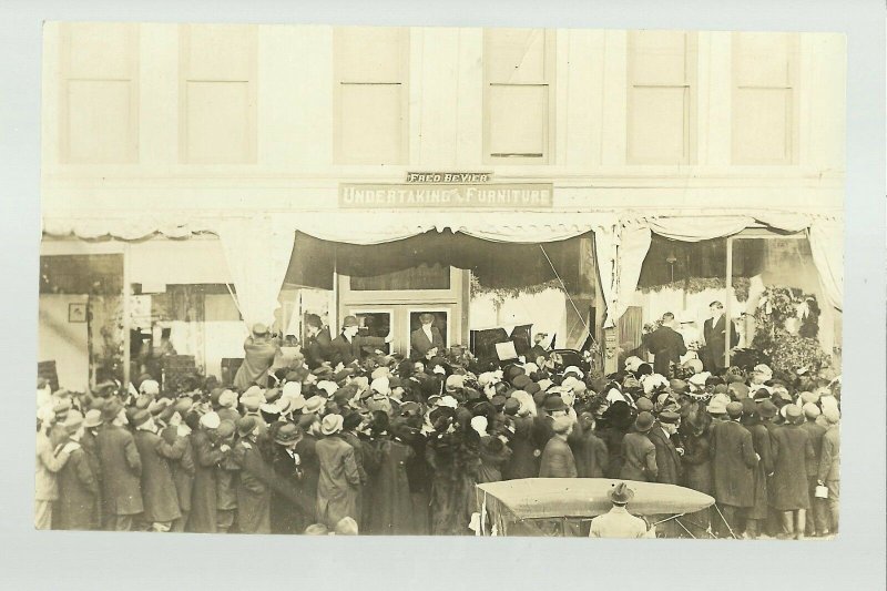 Wolcott NEW YORK RP c1910 WEDDING in STORE WINDOW Huge Crowd MAIN