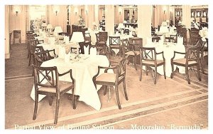 Motorship Bermuda, Partial view of Dining Saloon , RPPC