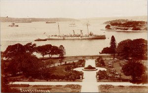 Sydney Harbour Australia Steamship c1912 Real Photo Postcard G80