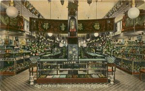 c1910 Postcard; Sing Fat Co. Chinese Store Interior on Broadway, Los Angeles CA