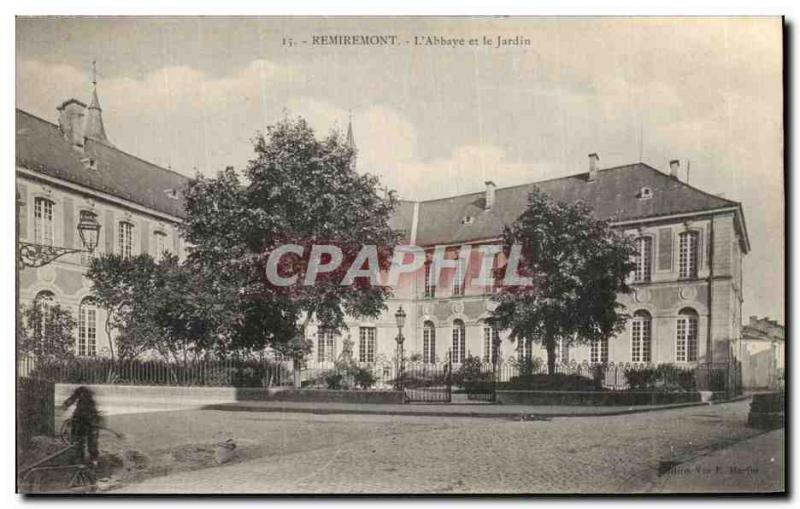 Old Postcard Remiremont L & # 39Abbaye and Garden