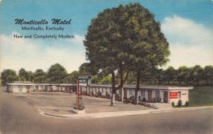 Monticello Kentucky Monticello Motel, Exterior Color Linen Vintage PC U5156